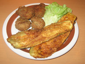 Polpetti di Melanzani und Melanzani fritte